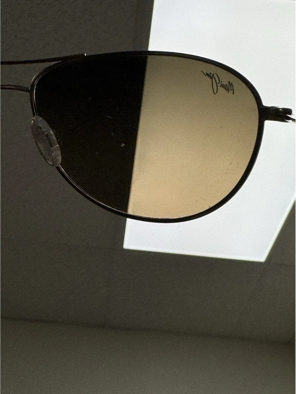 Maui Jim Baby Beach MP-SG Aviator Sunglasses Gold Titanium, Polarized Lens *READ